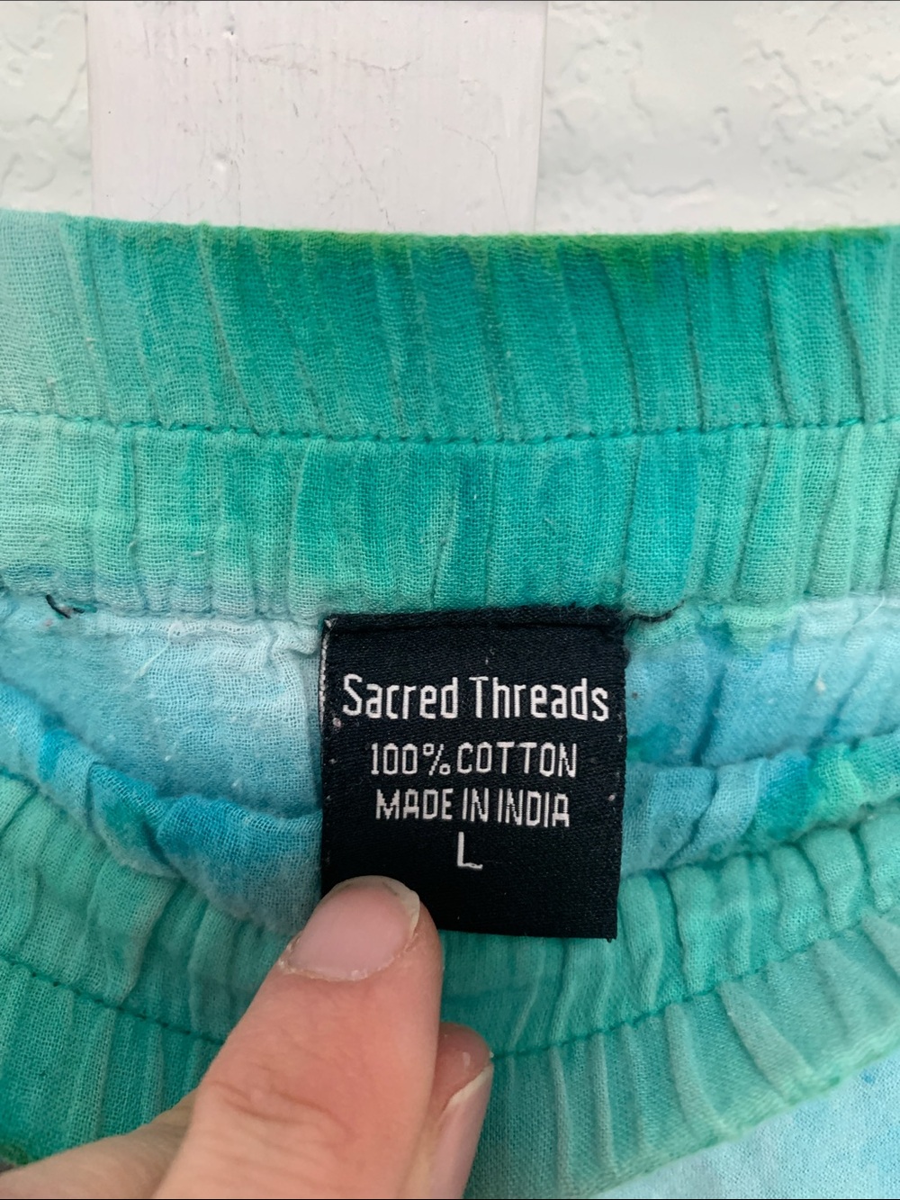 Y2K Sacred Threads Multicolor Tie-Dye Midi Skirt in Teal, Pink & Yellow - Picture 2 of 7